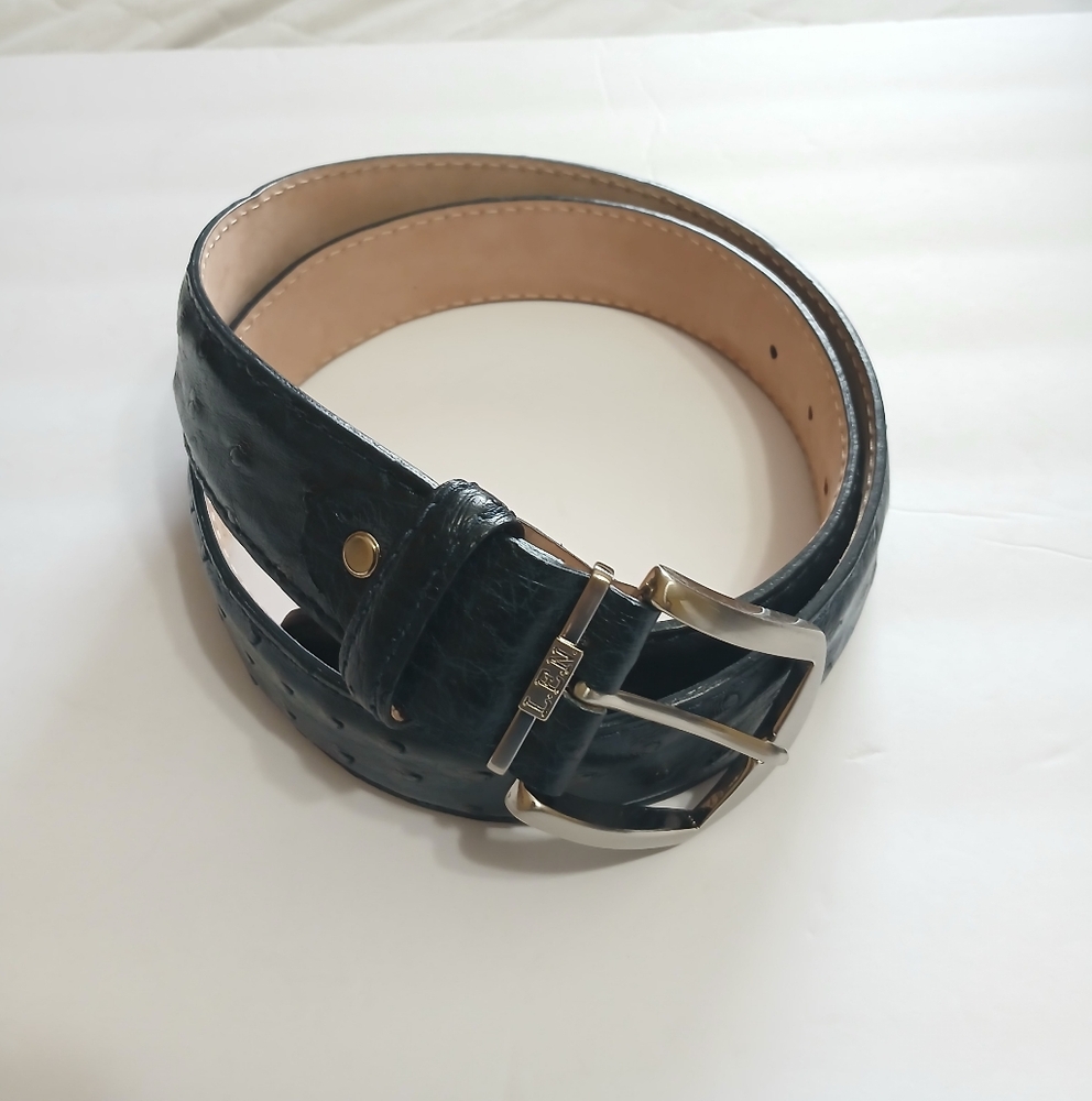 L.E.N. Genuine Ostrich Leather Handcrafted in the USA Luxury Belt  Size 38